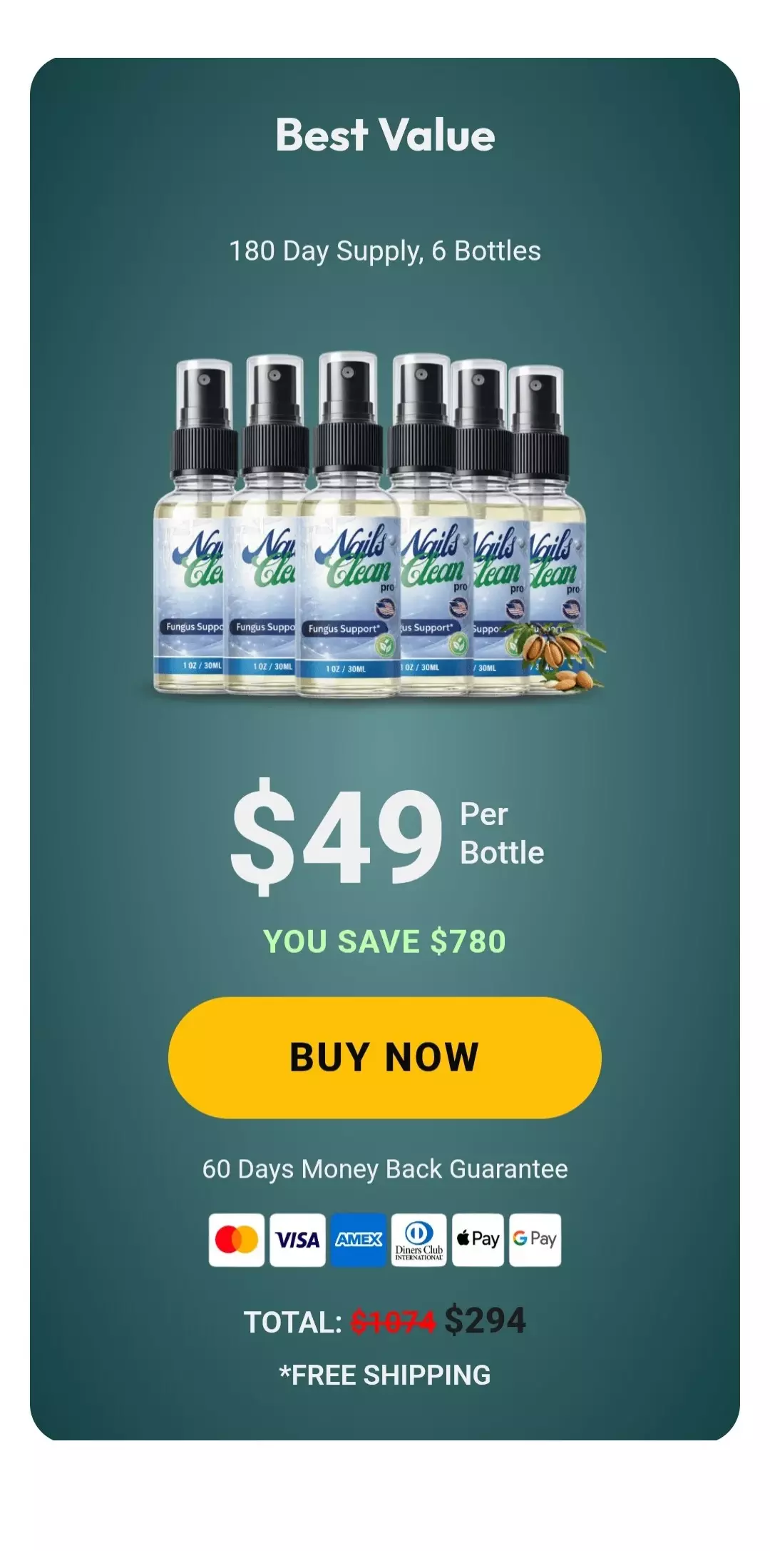 Nails Clean Pro™ 6 bottles pricing